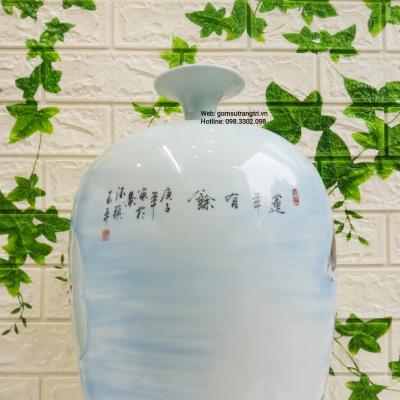 MAI BÌNH TÍCH LỘC VẼ TAY CÁ CHÉP HOA SEN - QUÀ TẶNG SANG TRỌNG VÀ ĐỘC ĐÁO